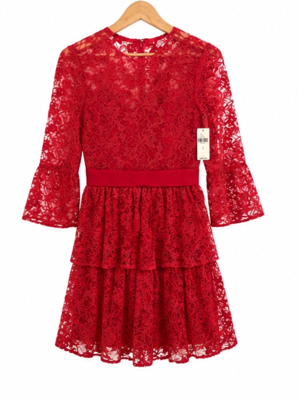 Anthropologie x Monique Lhuillier Red Lace Dress — NWT, Size 6